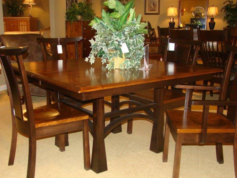 Amish Oak and Cherry Casual Dining Solid Wood Dining Group Made in